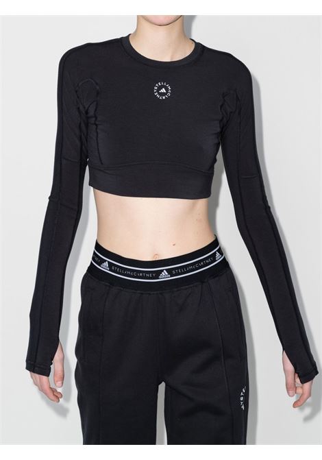 T-shirt crop True Strength in nero - donna ADIDAS BY STELLA MC CARTNEY | HB6074BLK